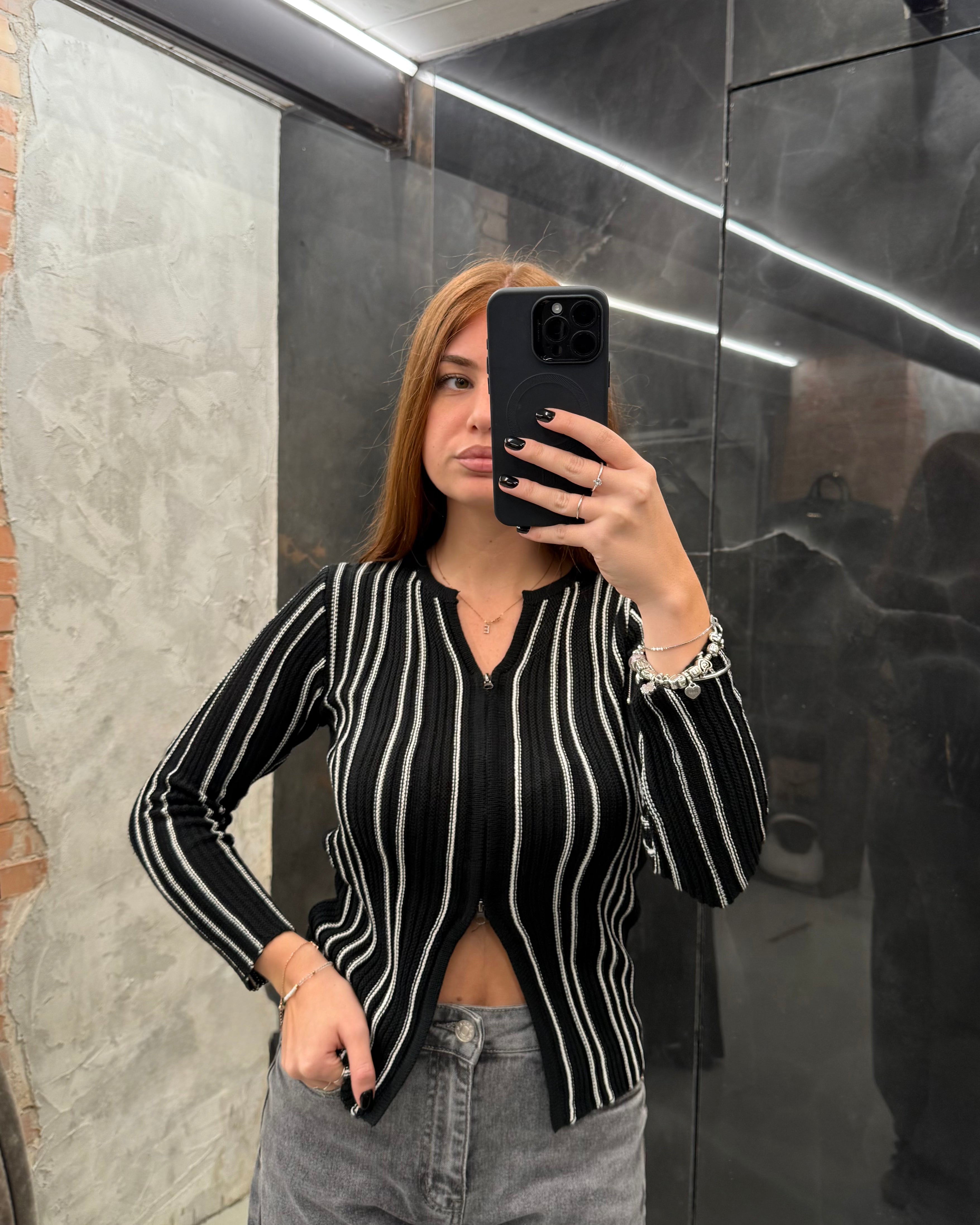 Cardigan a righe