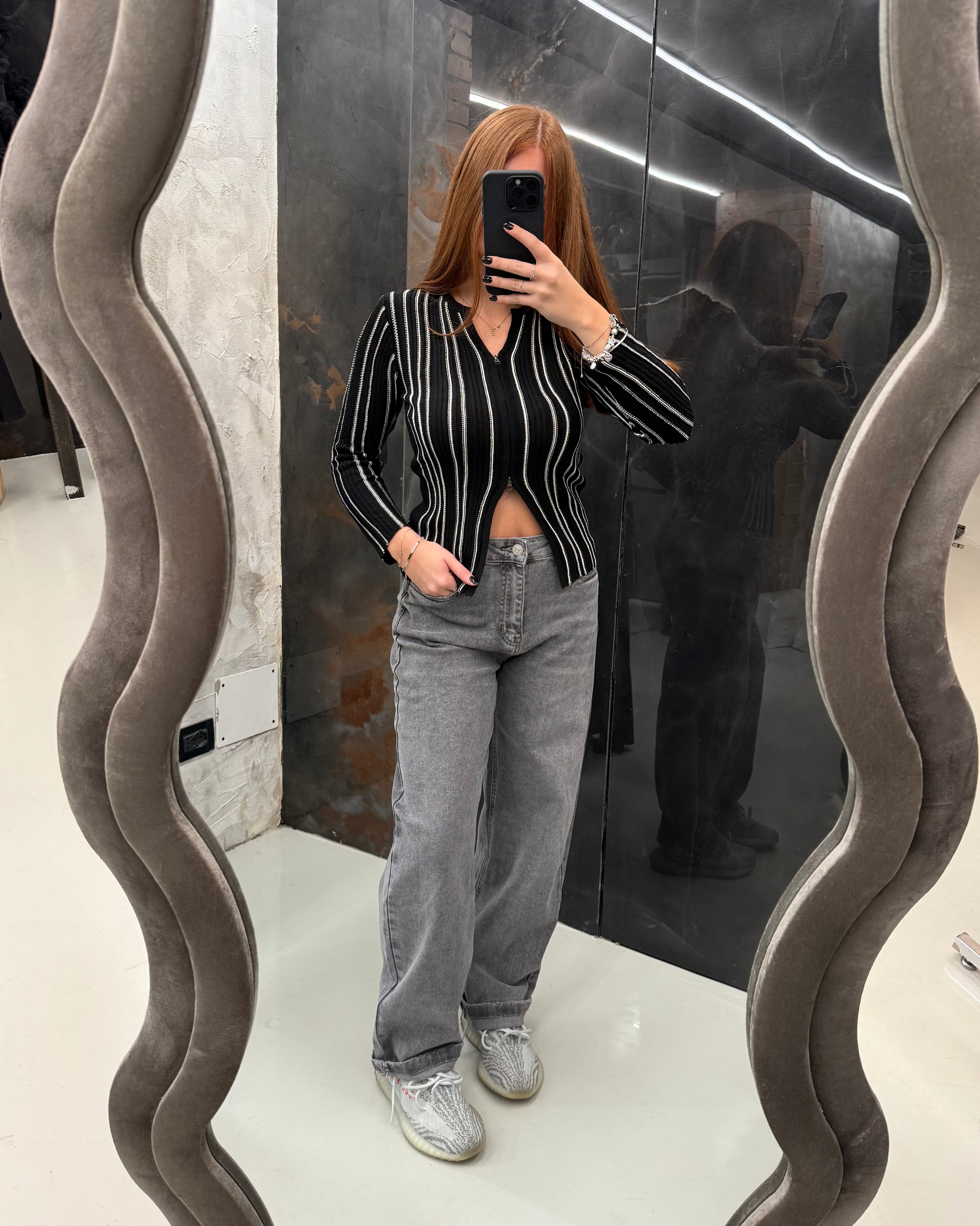 Cardigan a righe