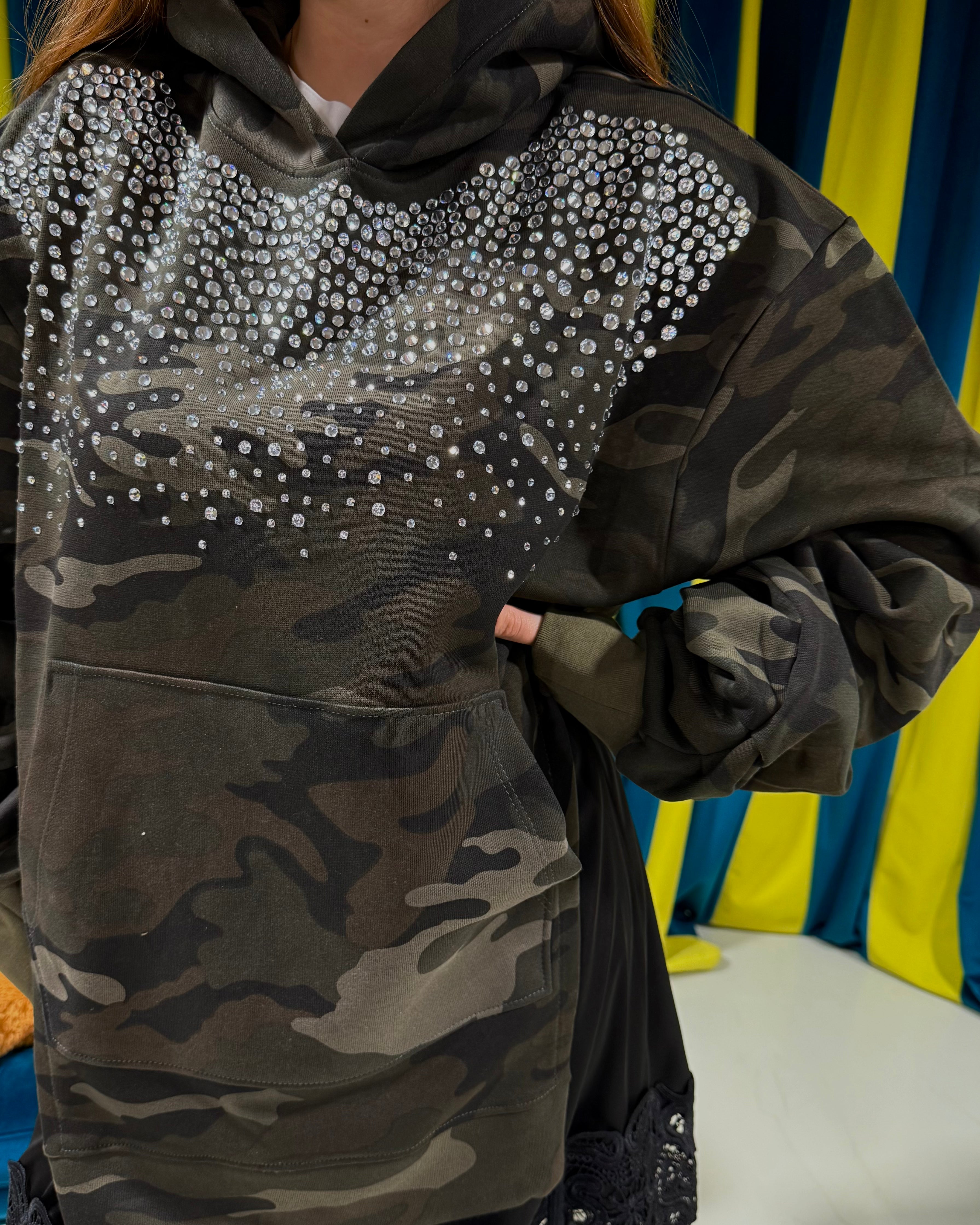 Felpa strass odi et amo