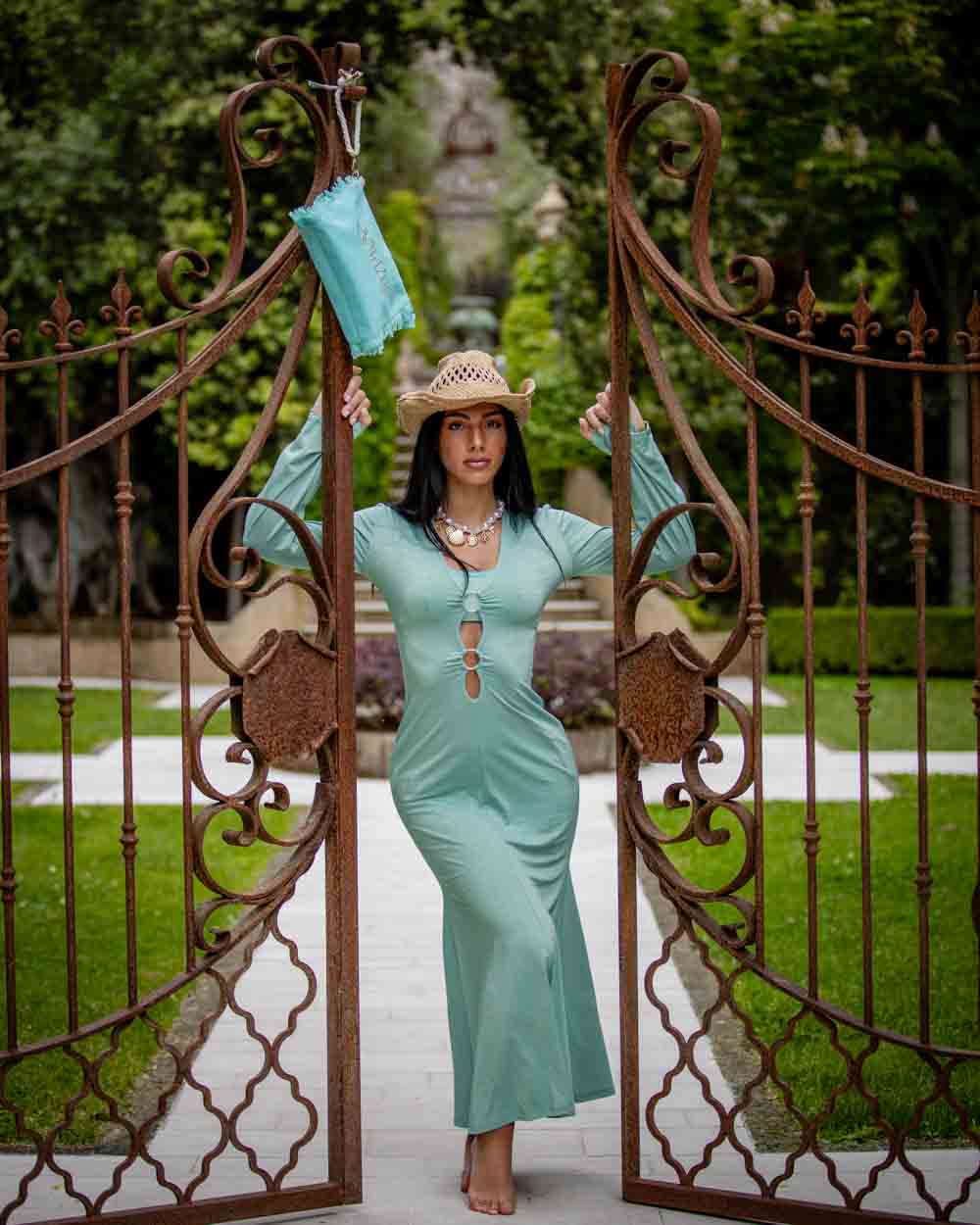 Abito lungo lurex cotazur