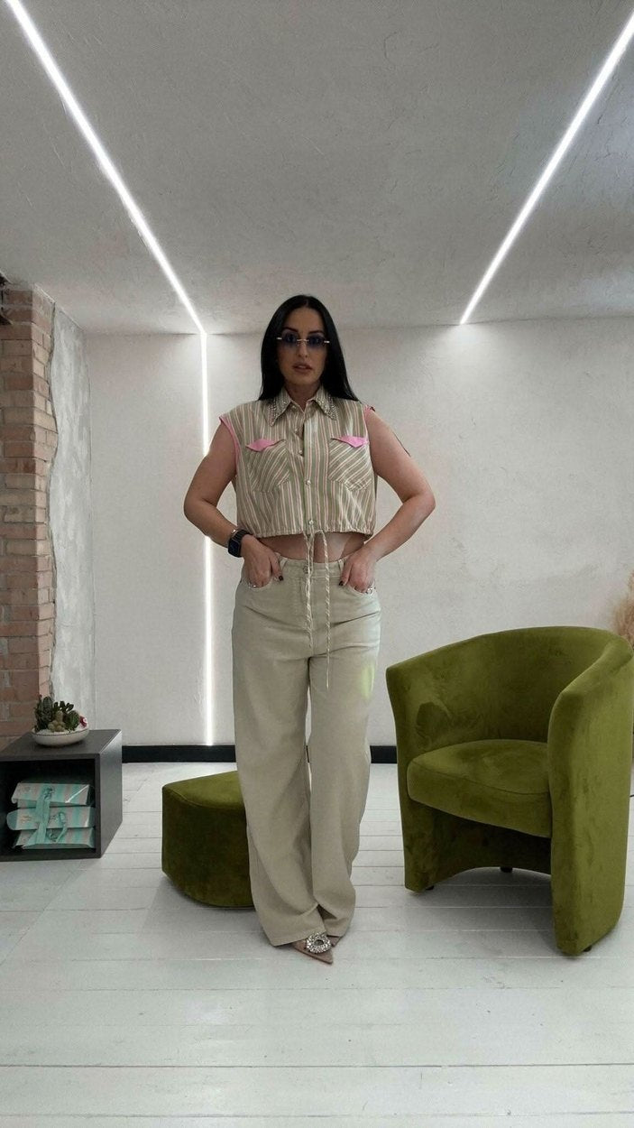 Camicia crop rosa - THE SECRET LOFT