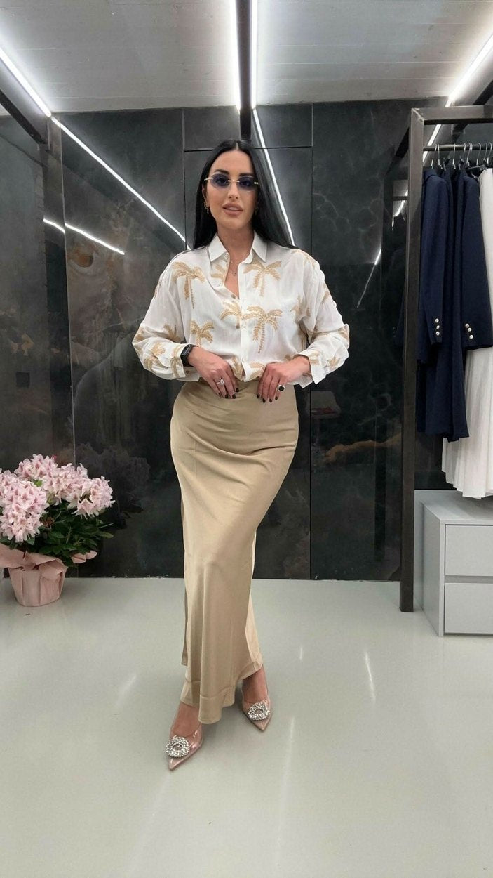 Gonna Satin Beige - THE SECRET LOFT