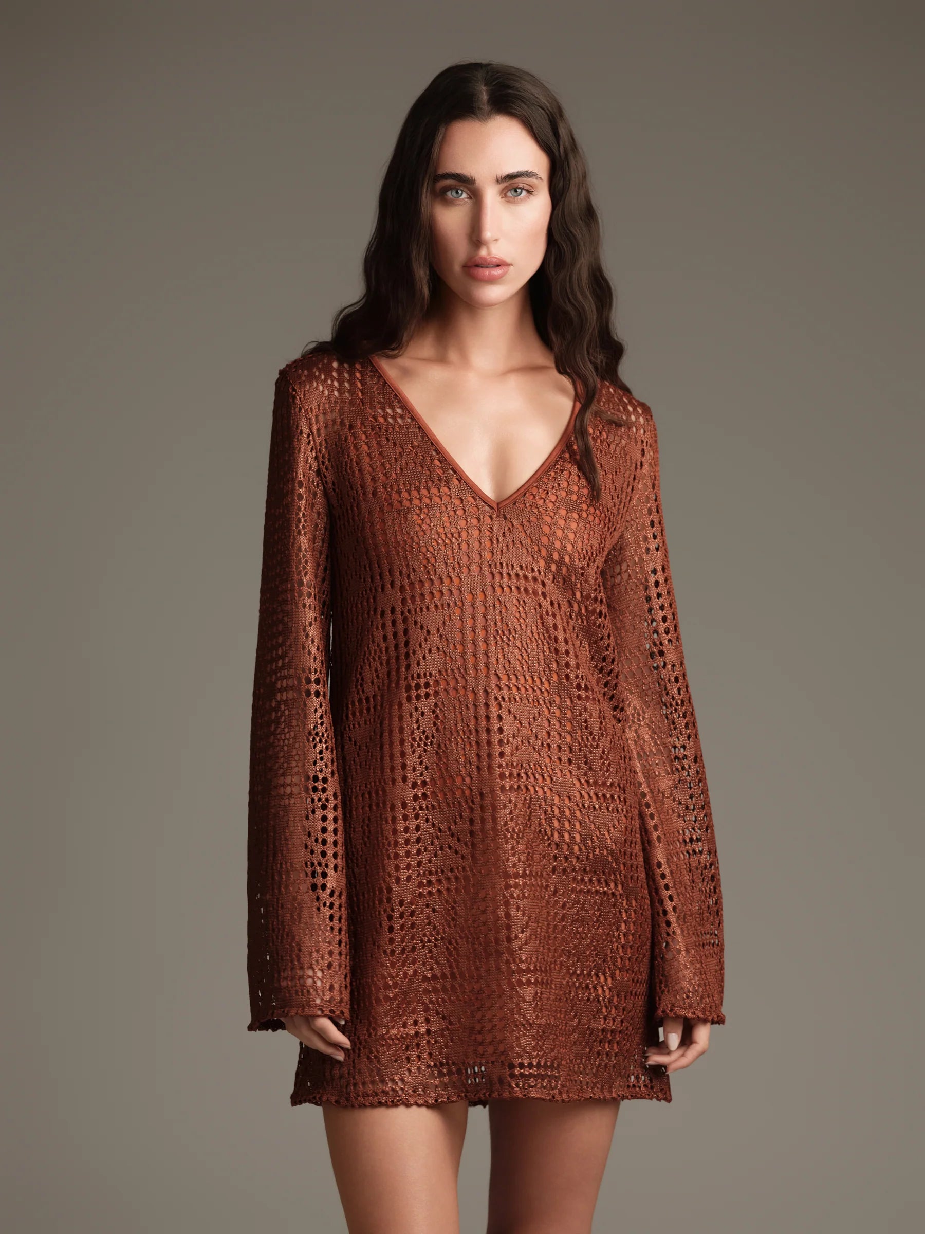 Abito corto crocchette cot azur