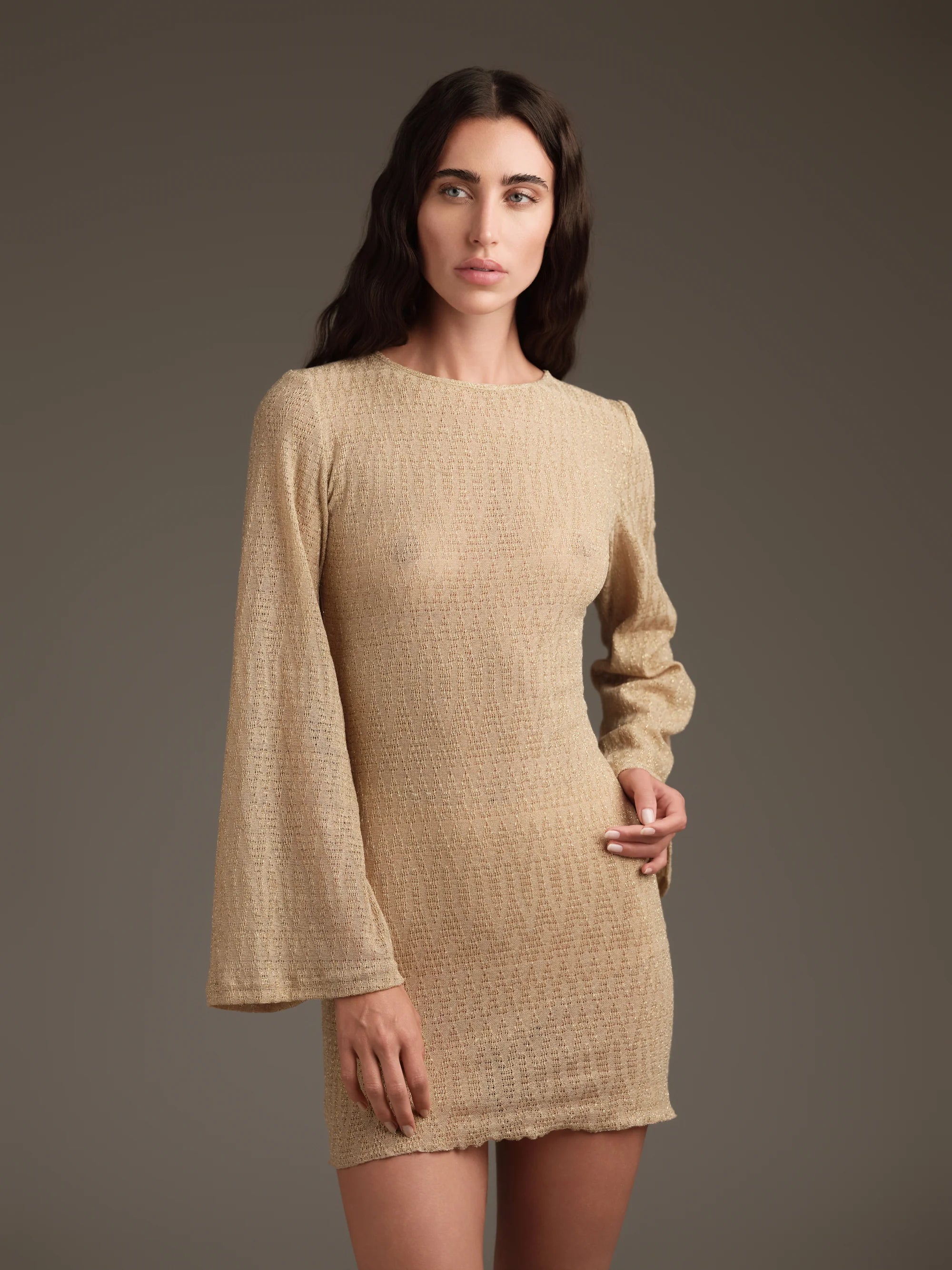 Abito cot azur in maglia