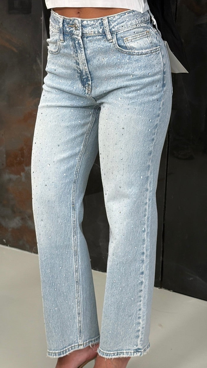 Jeans curvy strass