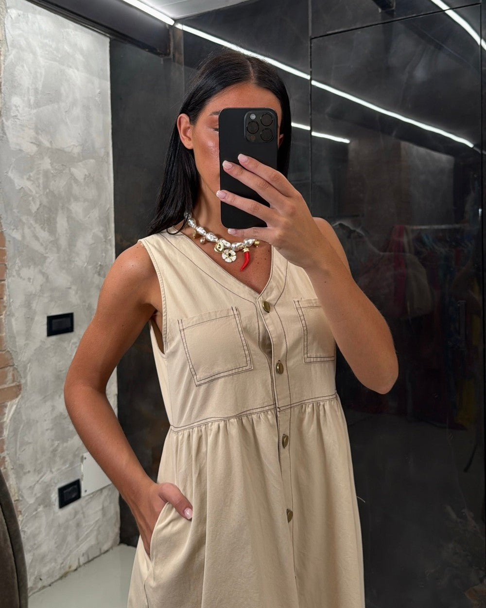 Abito jeans beige