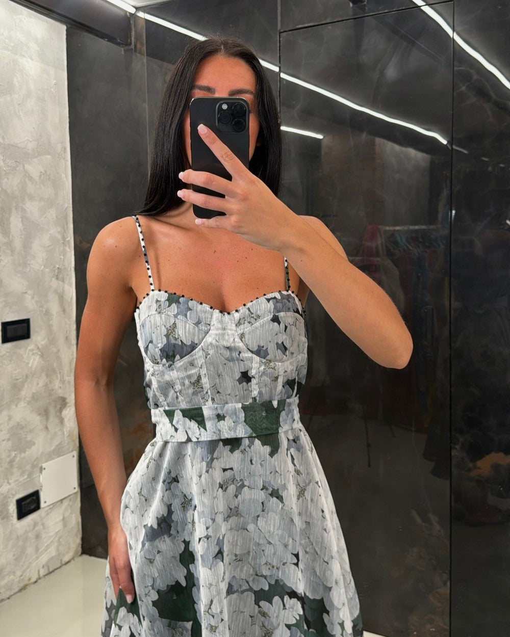 Abito fiori verde