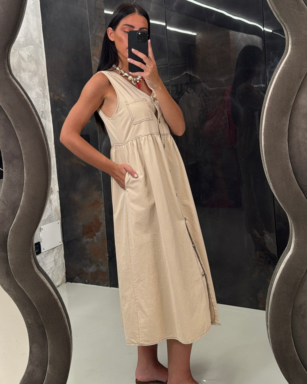 Abito jeans beige