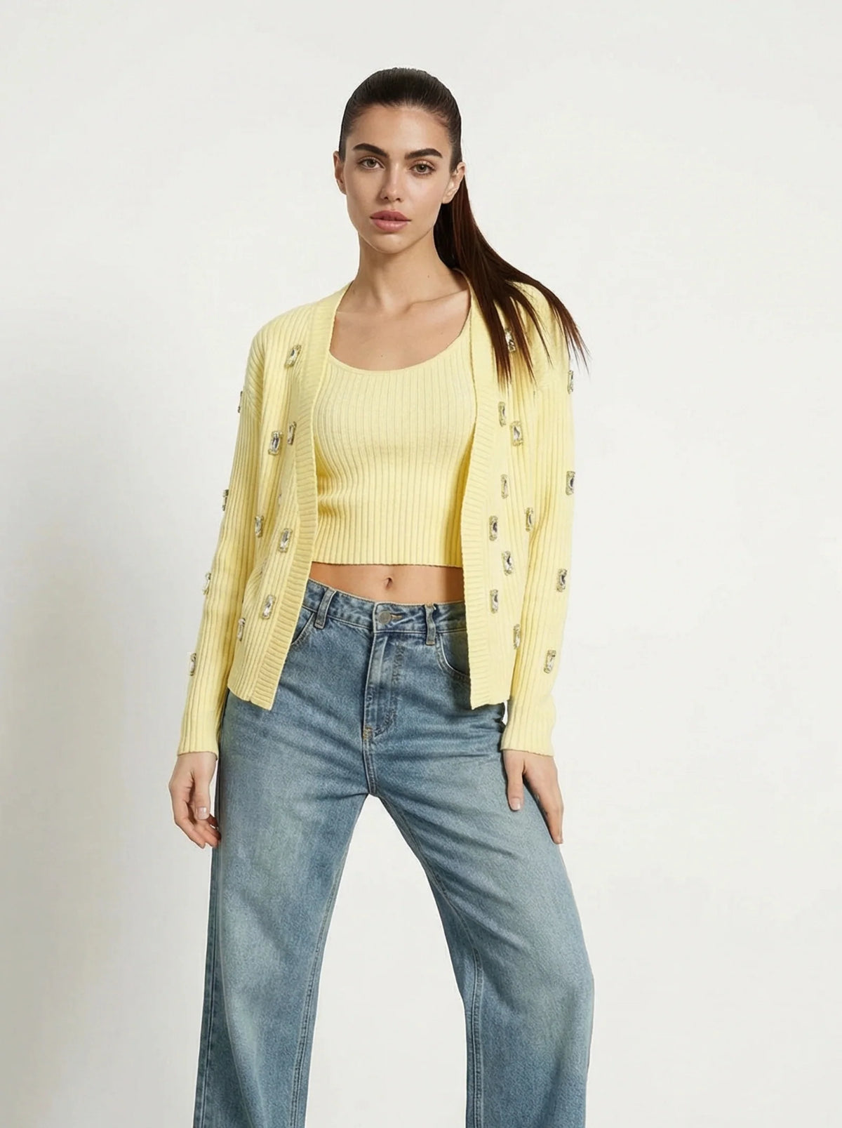 Cardigan con applicazioni jijil