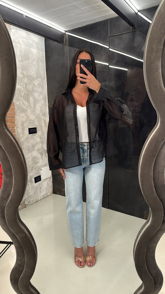 Jeans curvy strass