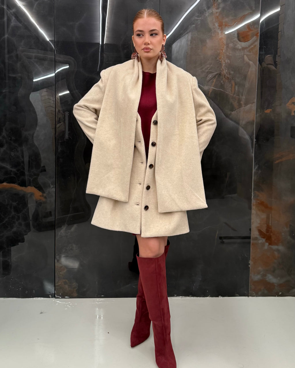 Cappotto con sciarpa