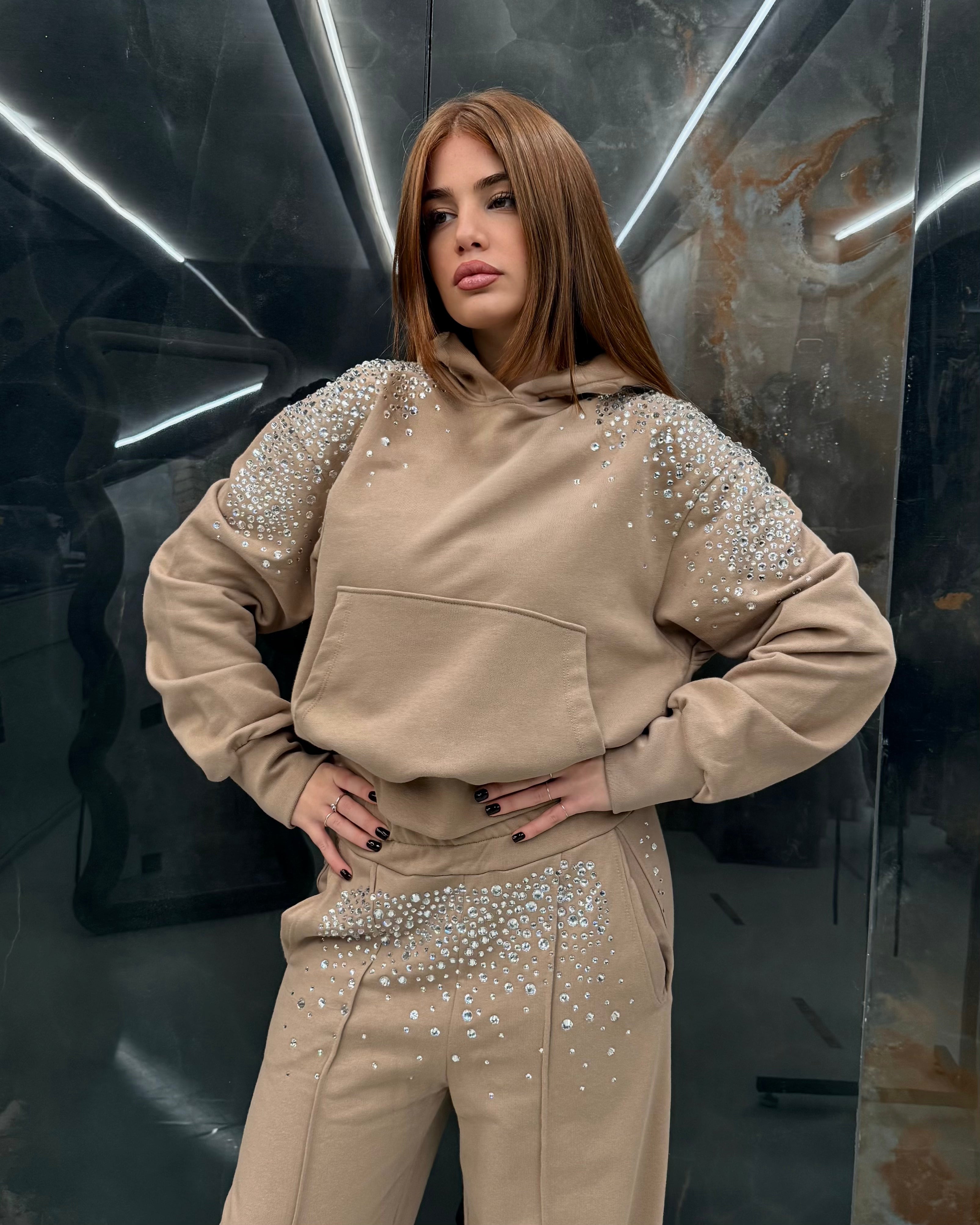 Felpa strass odi et amo