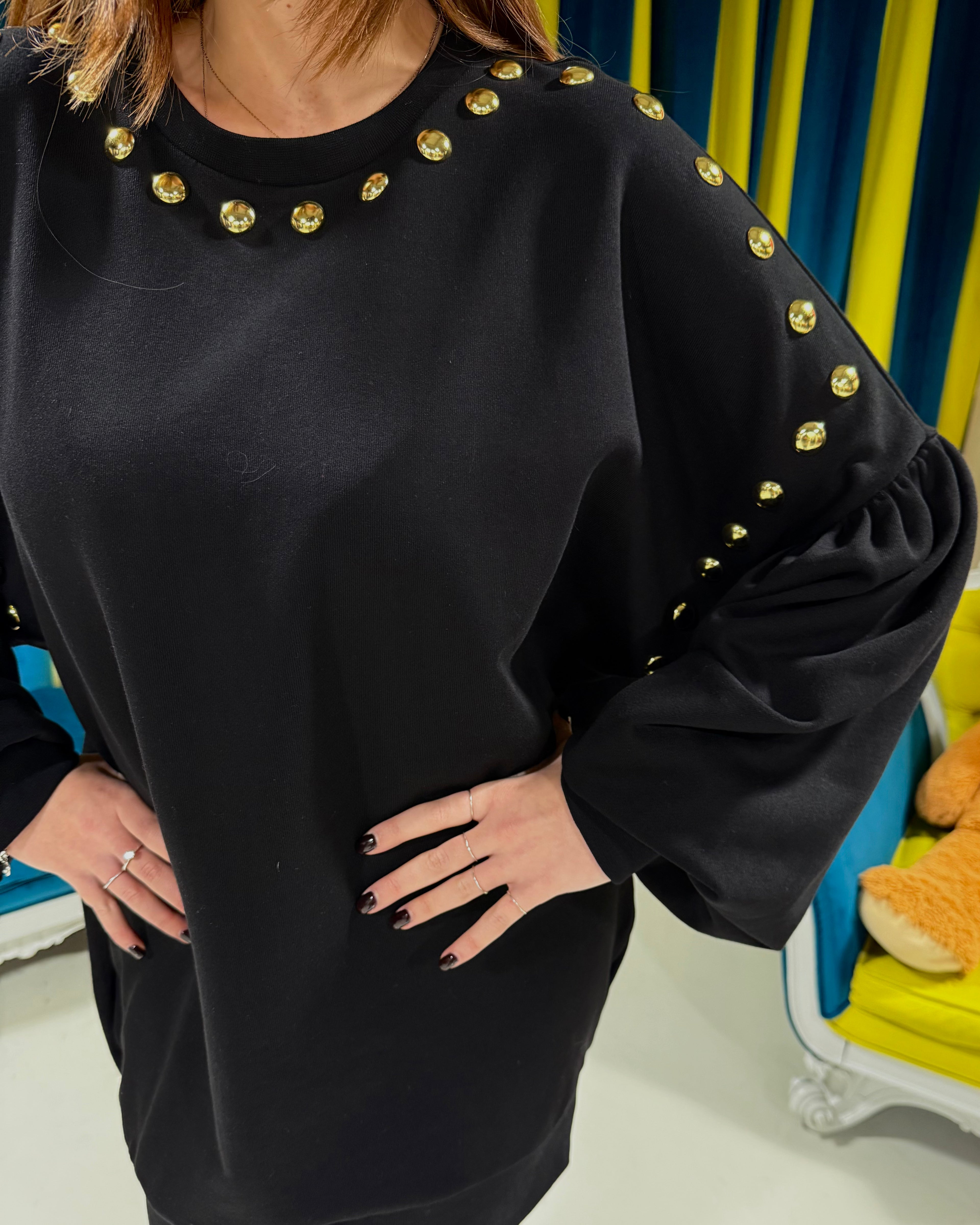 Abito felpa borchie odi et amo