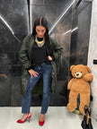 Piumino lungo double face verde militare - THE SECRET LOFT
