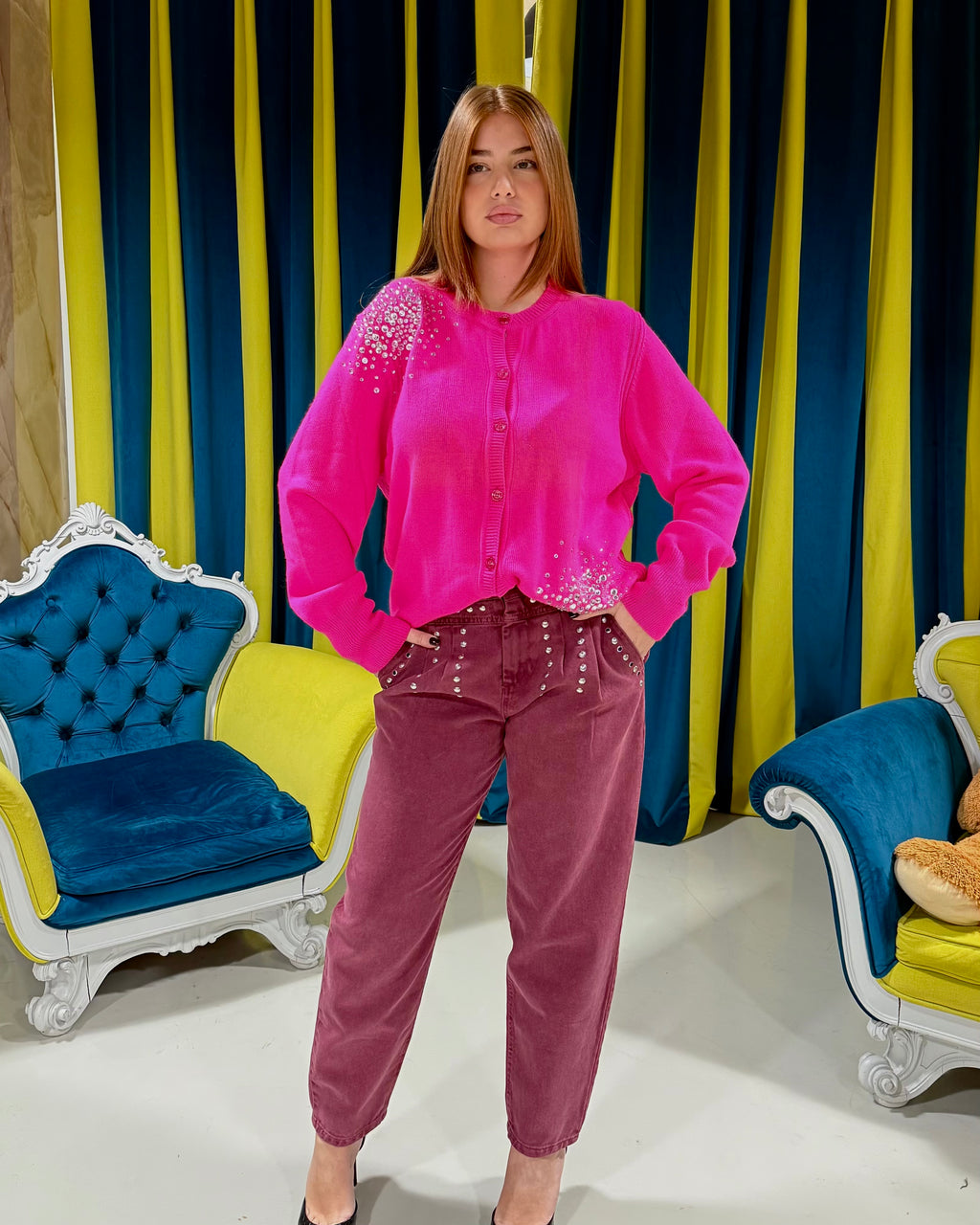 Cardigan strass odi et amo