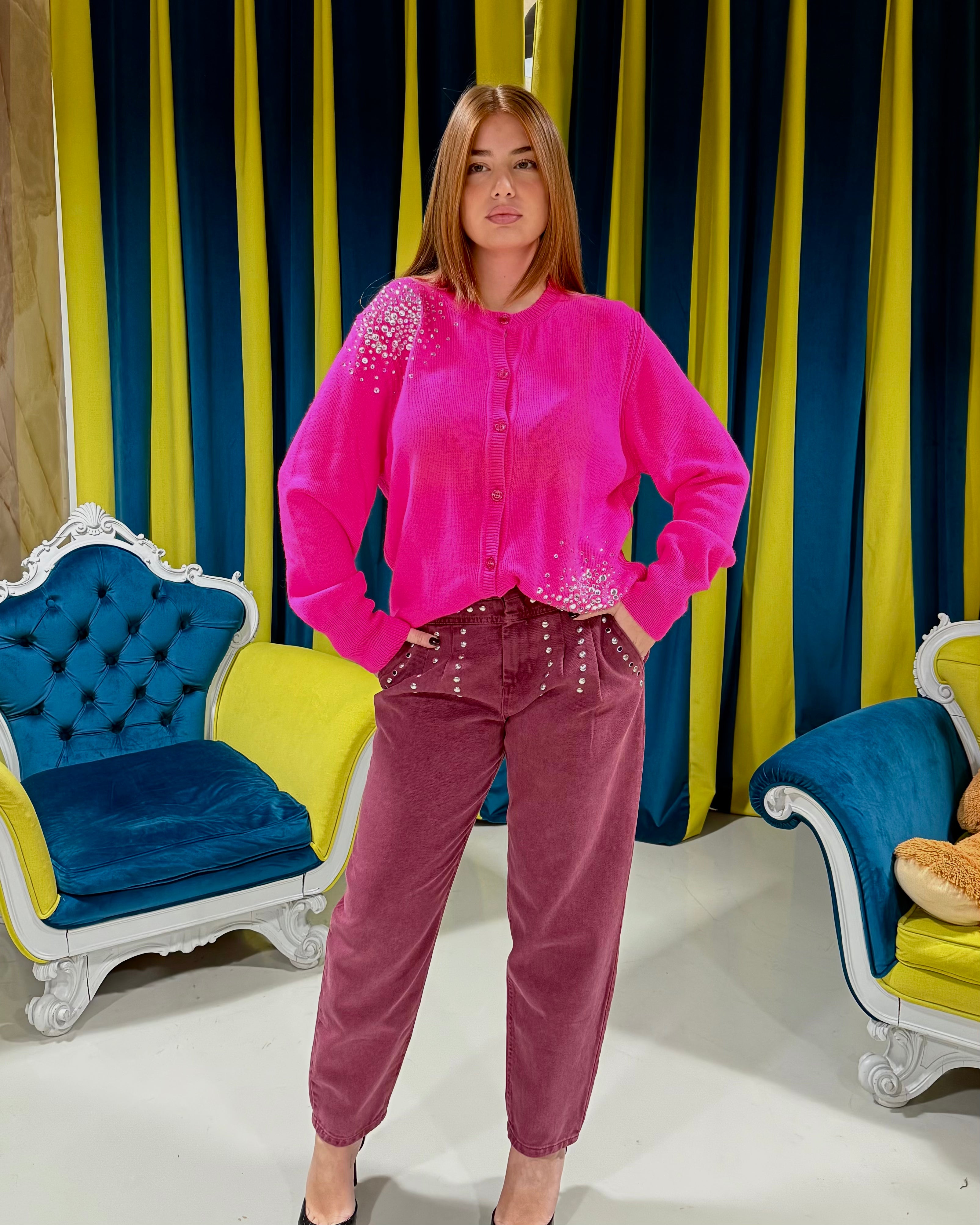 Cardigan strass odi et amo