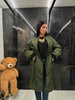 Piumino lungo double face verde militare - THE SECRET LOFT