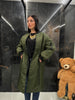 Piumino lungo double face verde militare - THE SECRET LOFT