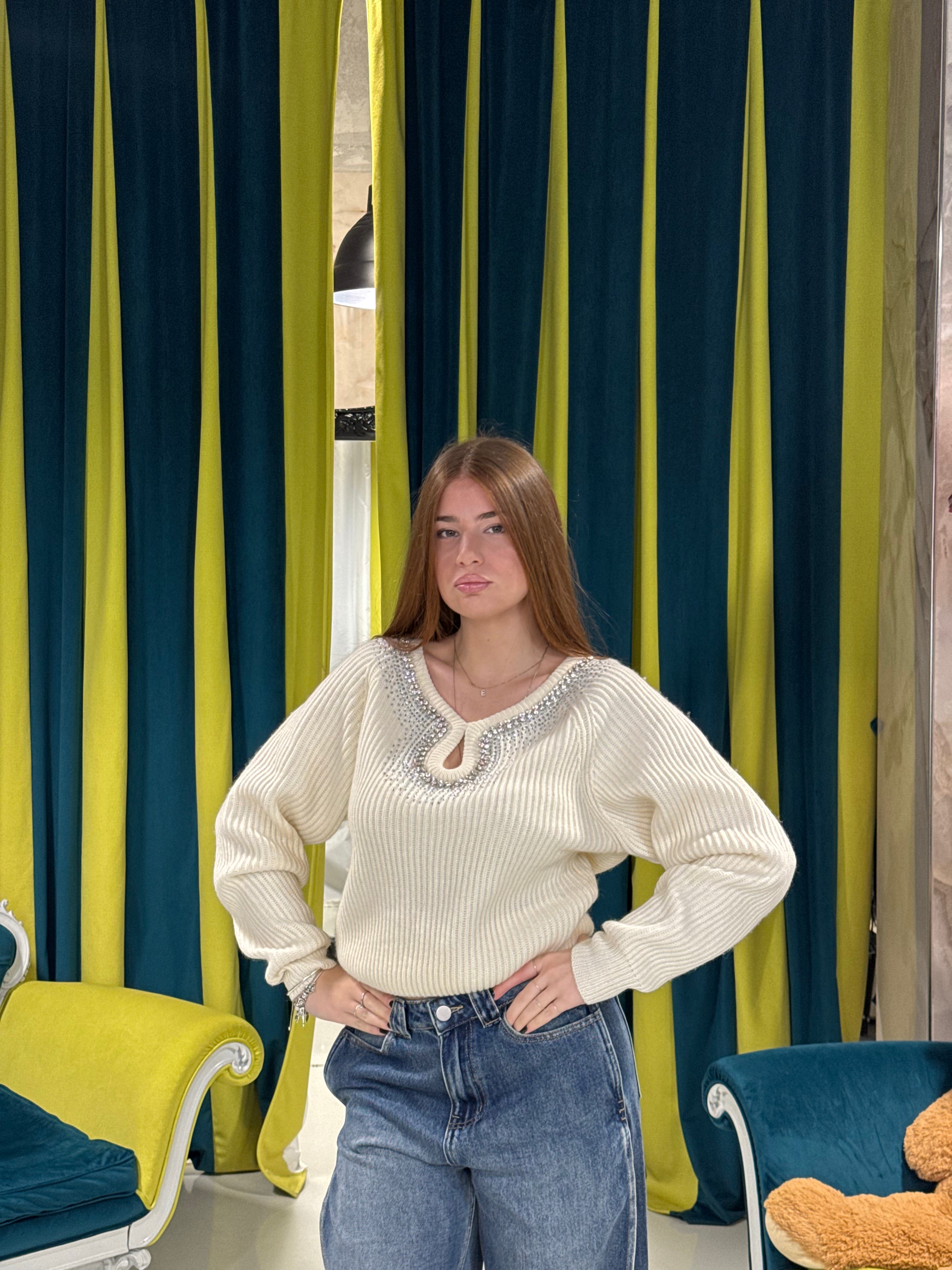 Maglia scollo gioiello jijl