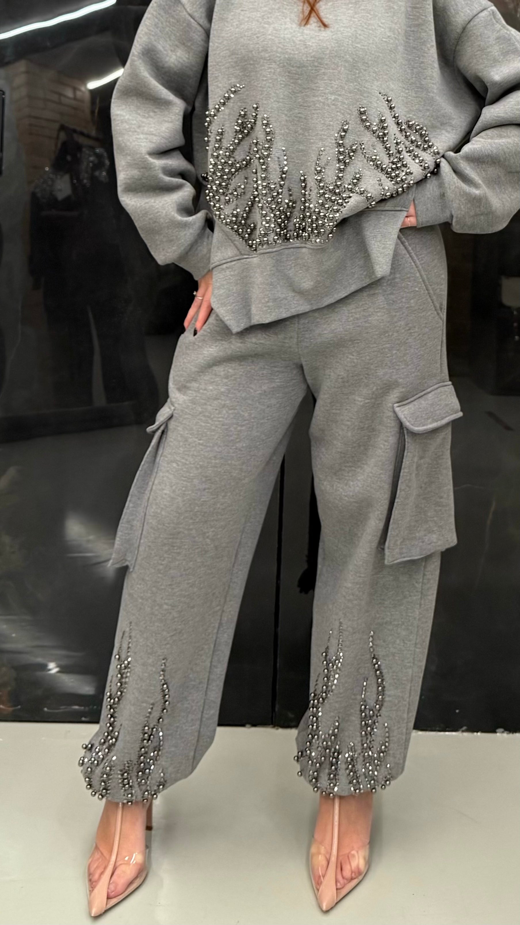 Pantalone cristalli odi et amo