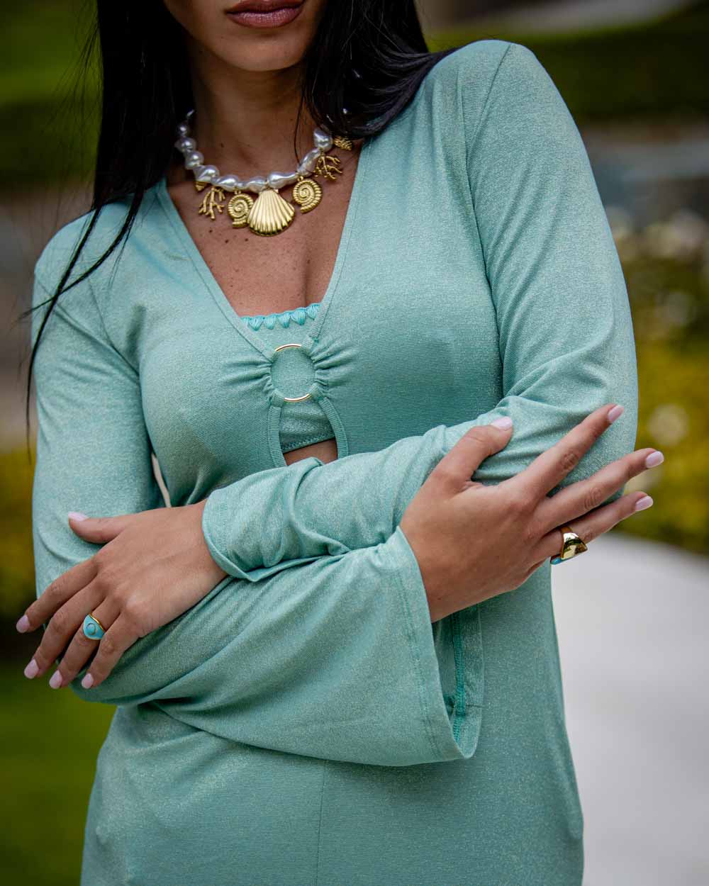 Abito lungo lurex cotazur