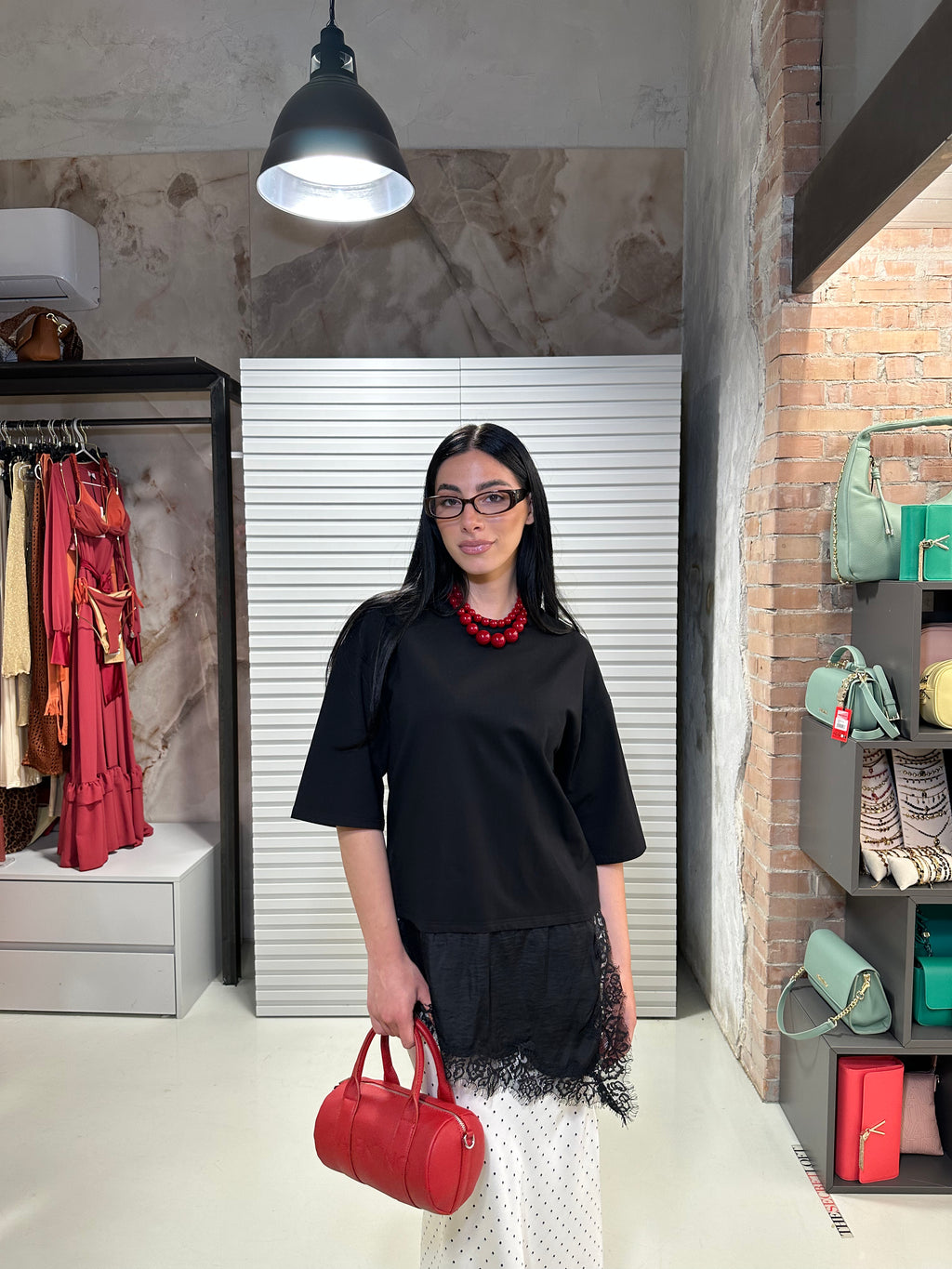 Maglia nera satin