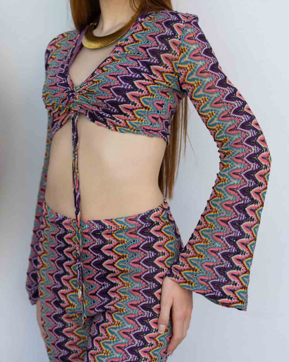 Crop top cotazur zig zag