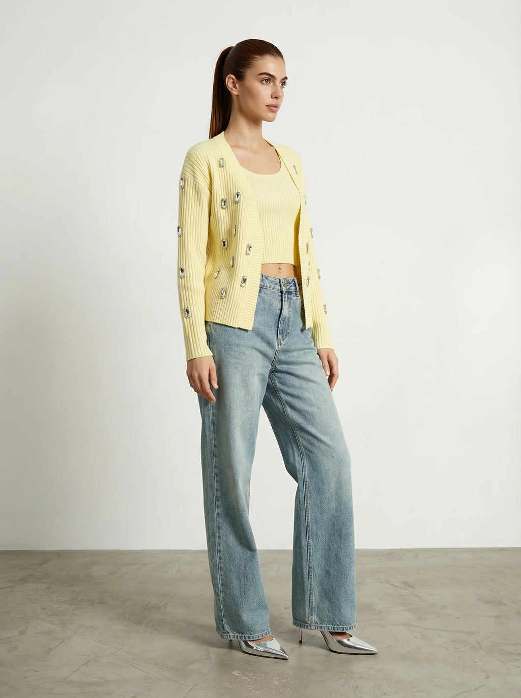 Cardigan con applicazioni jijil