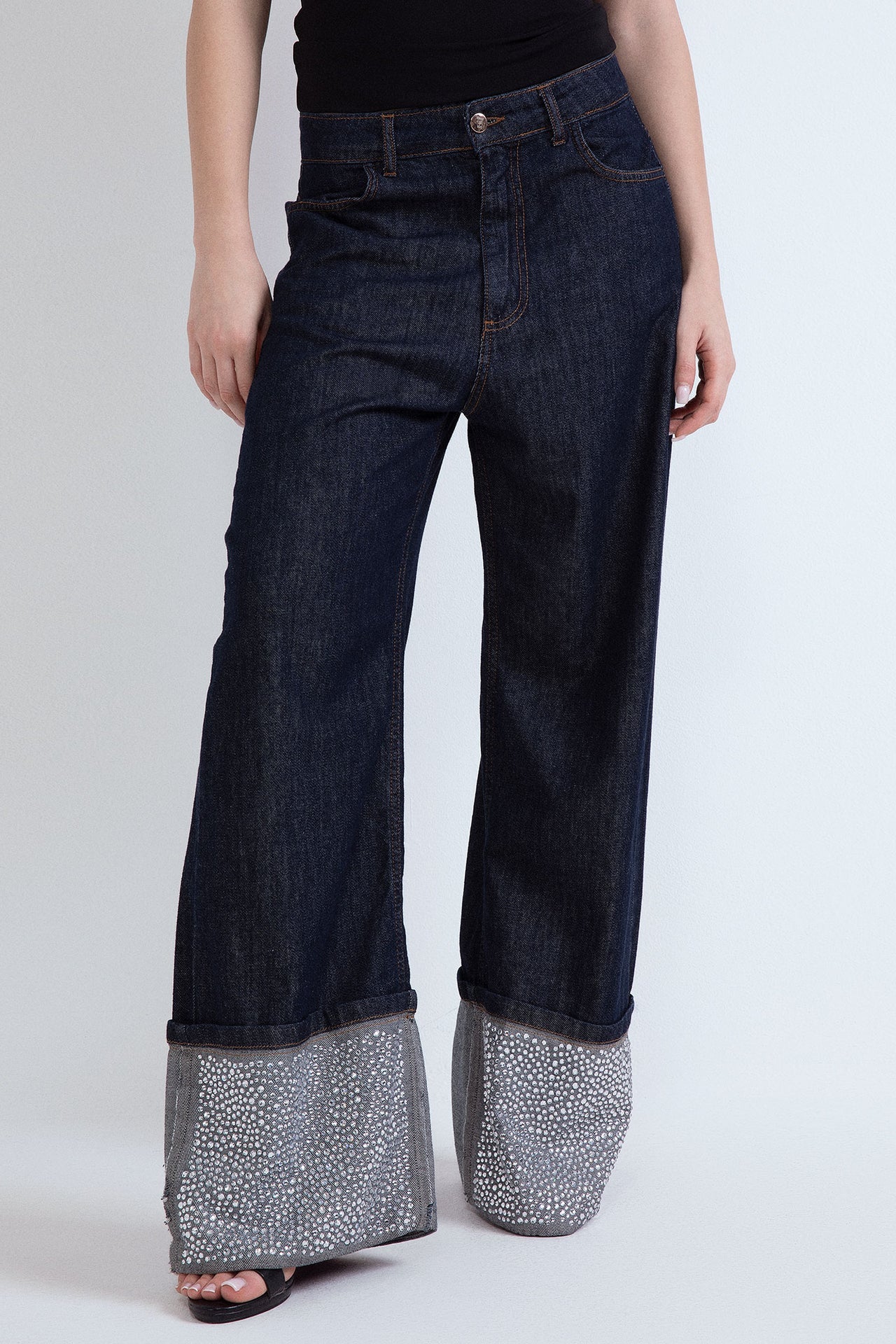 Jeans strass odi et amo