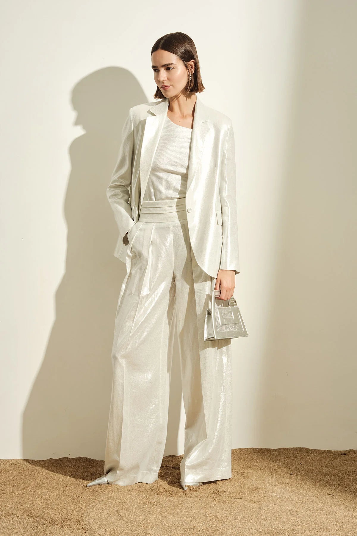 Giacca sartoriale jijil argento