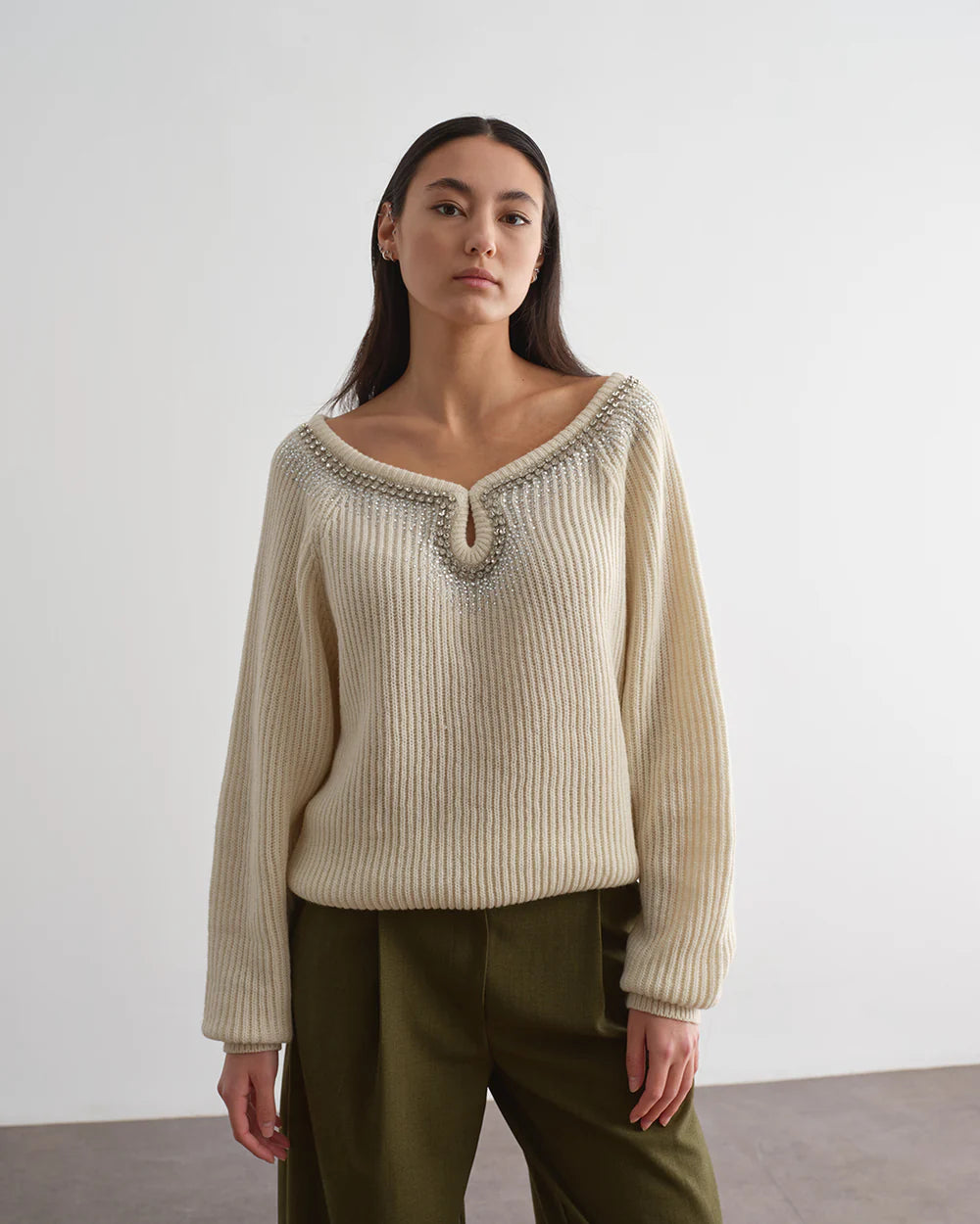 Maglia scollo gioiello jijl