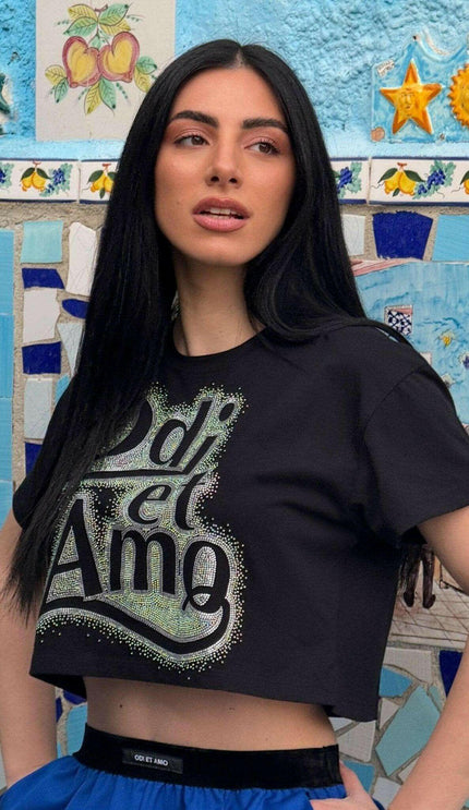 Maglia crop odi et amo - Maglietta - THE SECRET LOFT
