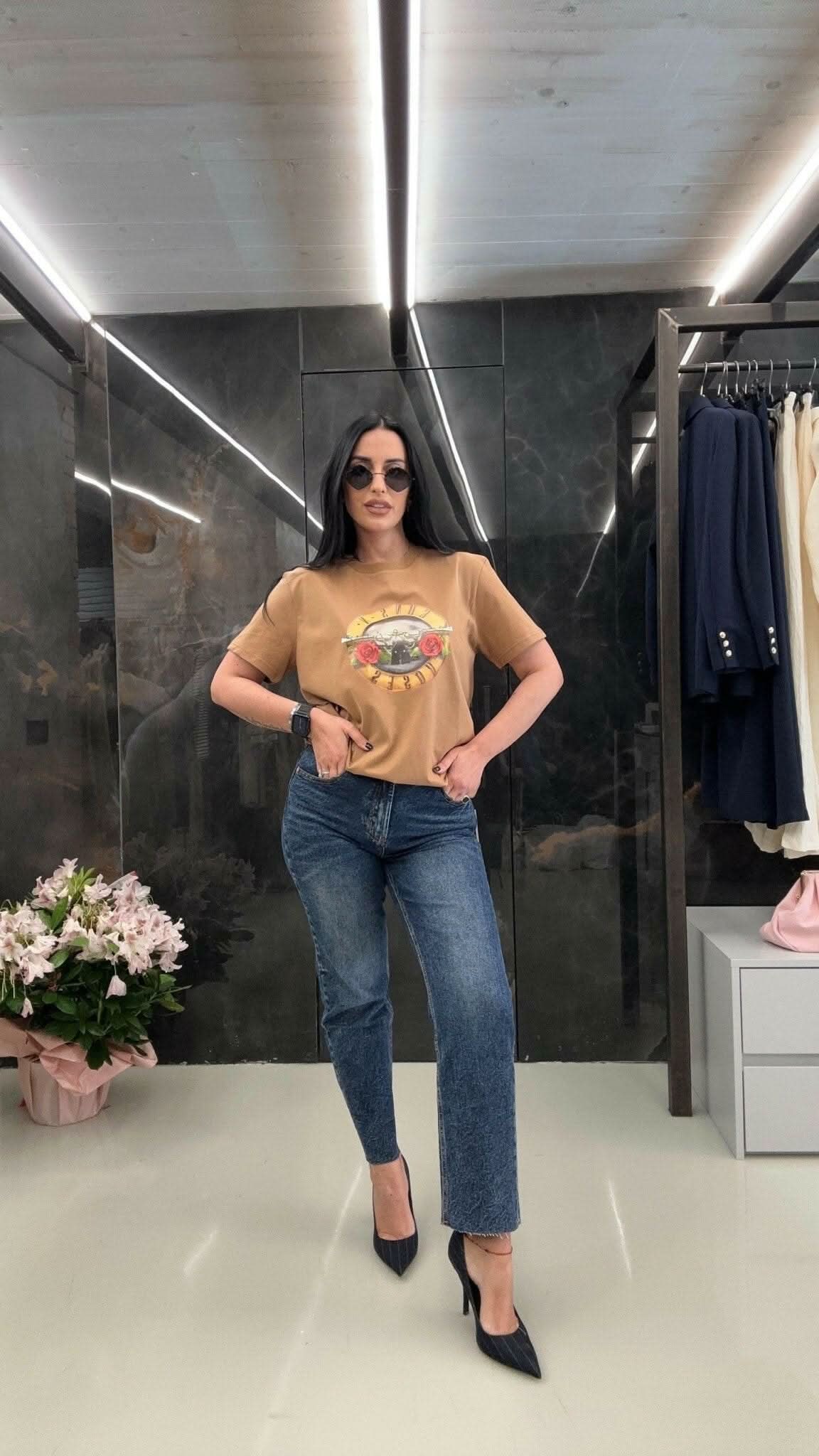 T-shirt Guns n Roses Beige - THE SECRET LOFT