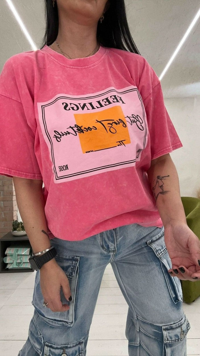 T-shirt Vintage rosa - THE SECRET LOFT